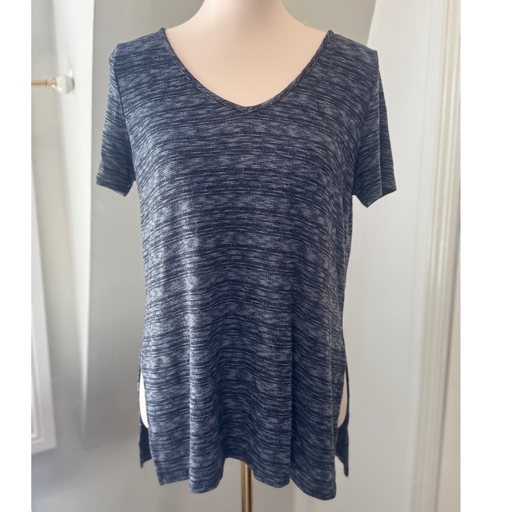 One Love Clothing LA‎ Navy Marled V-Neck Tunic Top Size- No tag